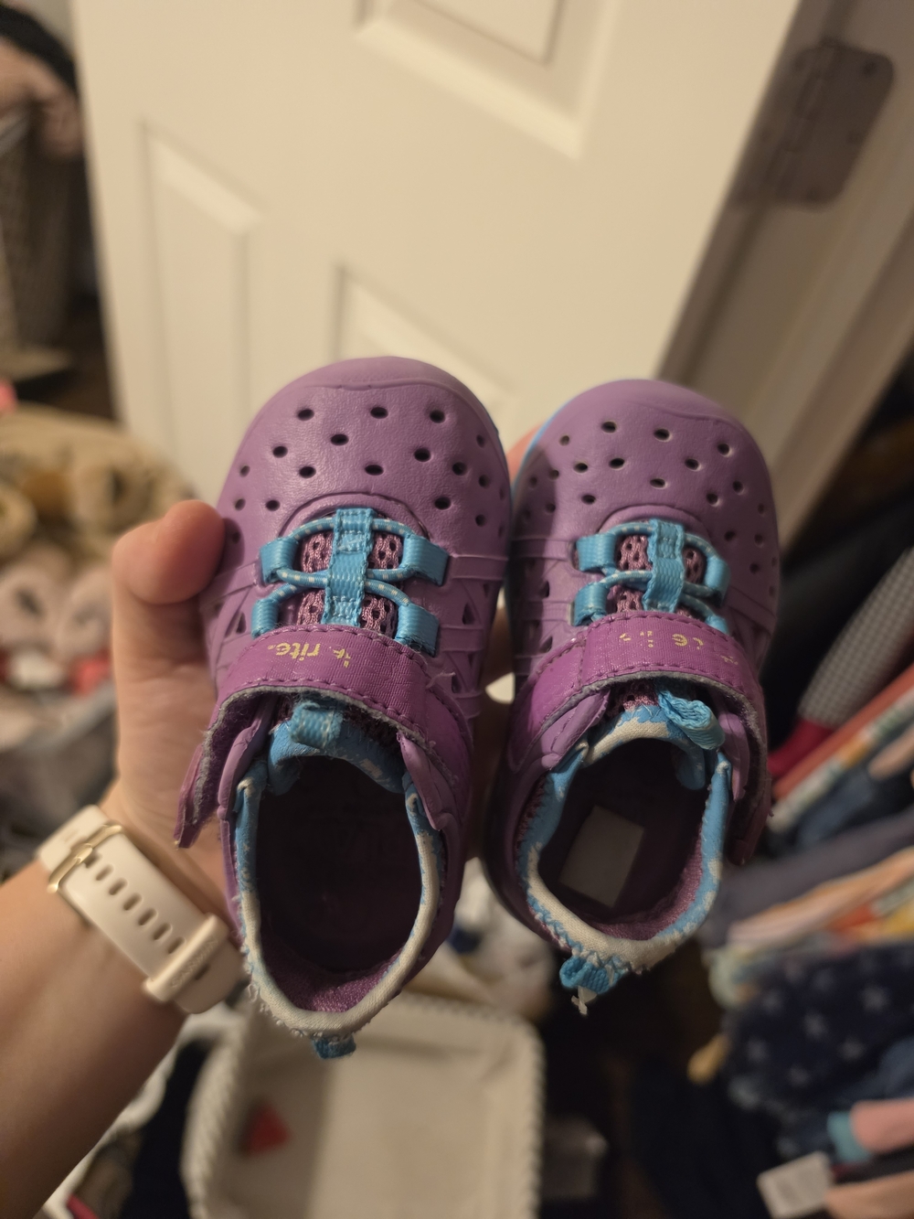 Kids Purple and Teal Closed-Toe Sandals Stride Rite